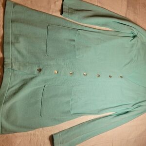 Chadwicks Of Boston Cardigan Light Blue Medium 100% Cotton